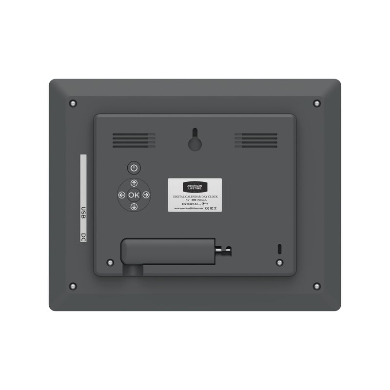 American Lifetime ?New 2024? Dementia Clock Large Digital Clock for Seniors  Digital Clock Large Display with Custom Alarms  Clock with Day & Date for Elderly  Large Number Digital Clock Grey - Image 4